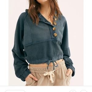 Free People Ryder hoodie in tan. Size Large.